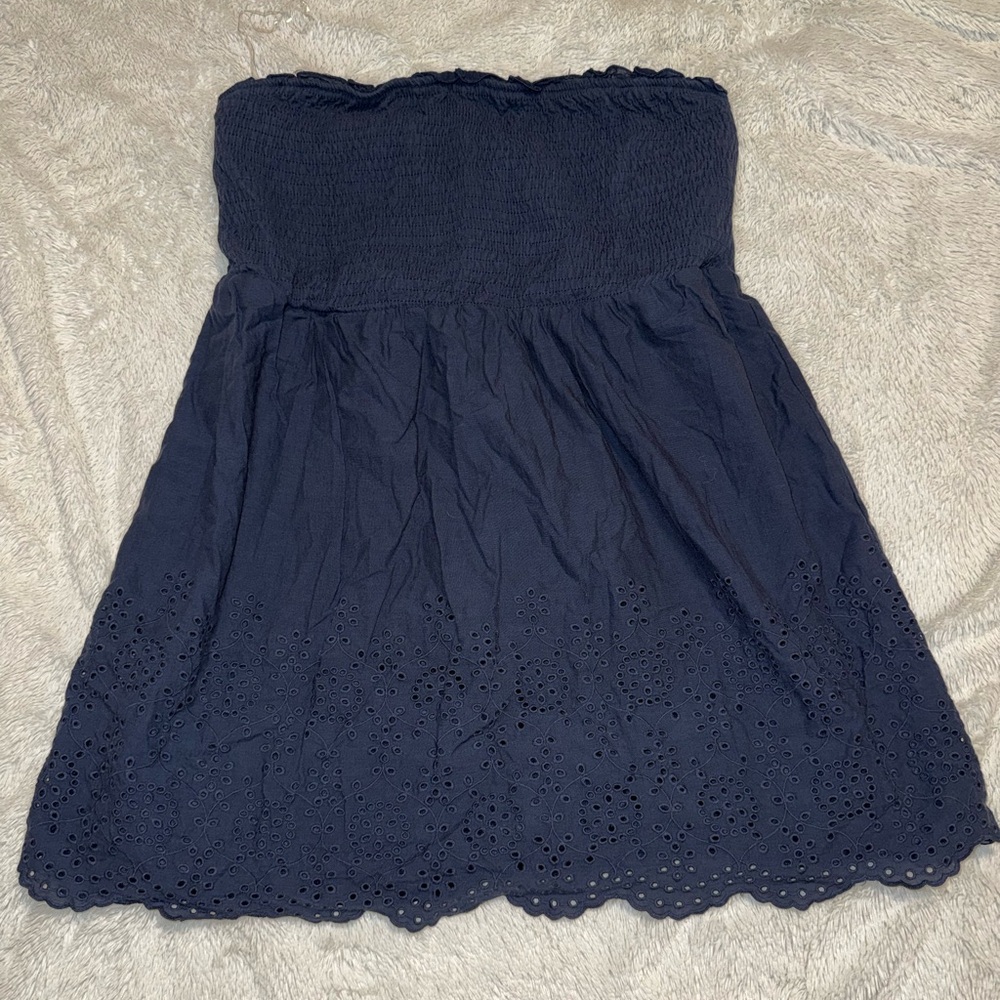 Strapless Navy Eyelet Sundress XXL